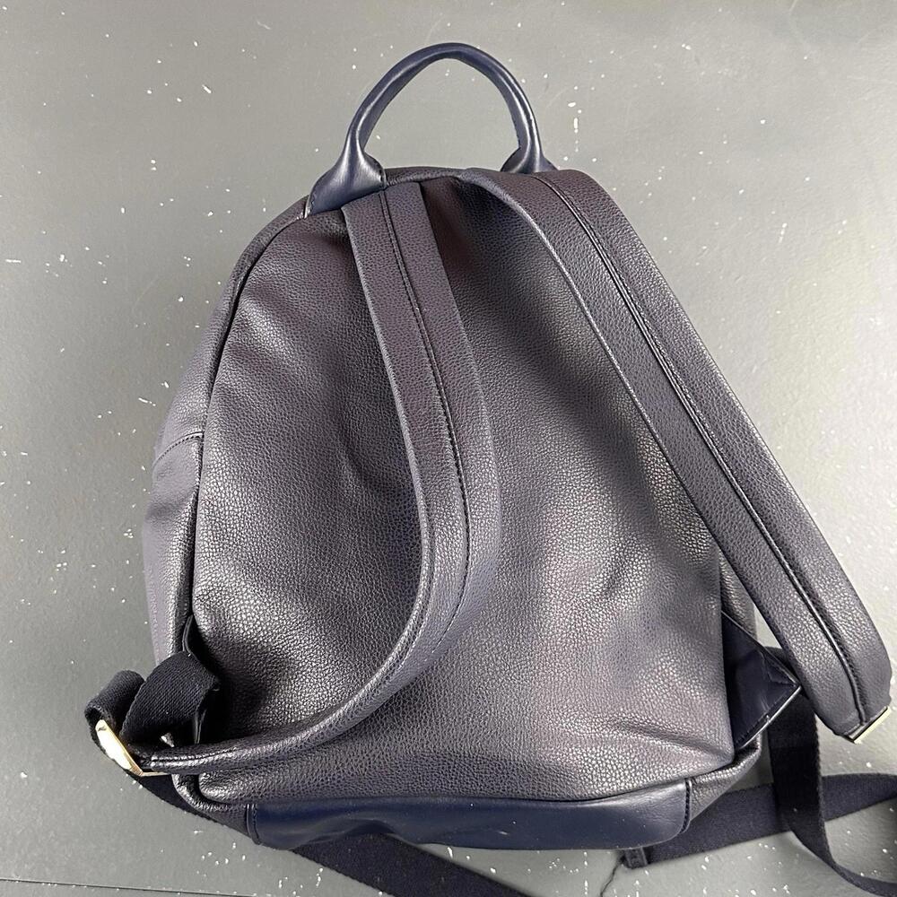 Tommy Hilfiger Leather Backpack Blue Striped Mini Day Bag 12x10x4 EUC - Picture 5 of 11